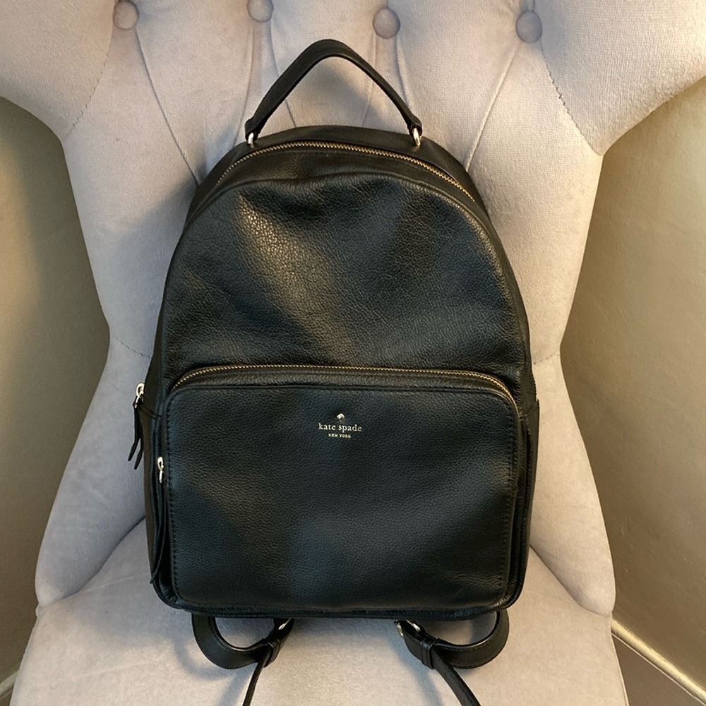 Kate Spade Black Leather Backpack